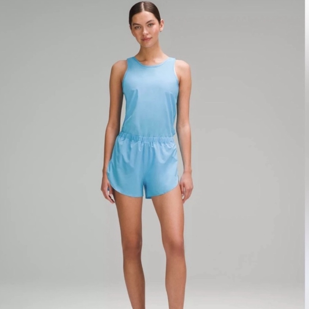 Lululemon Open-Back Running Romper 3" Kayak Blue